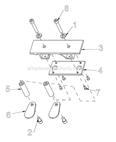 Rail Saw Material Clamp Diagram and Parts List for BD1272  Barranca Diamond Chop Saw